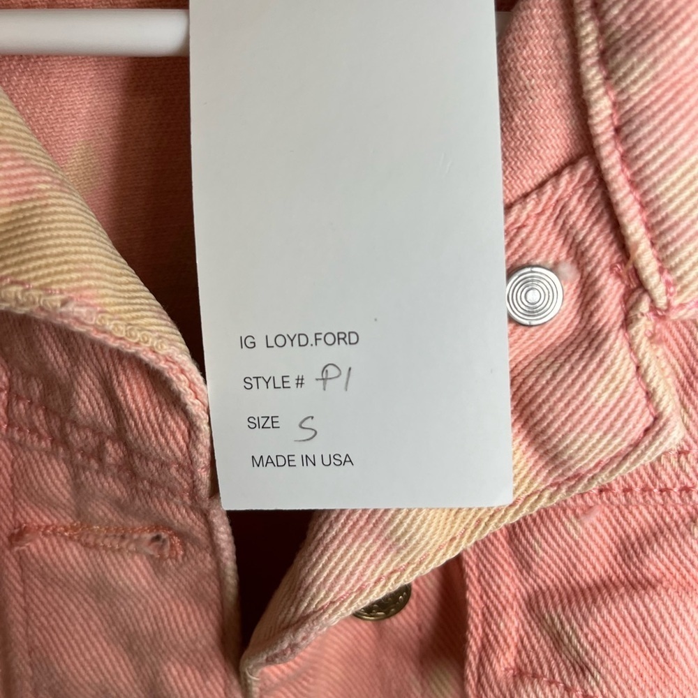 ⭐️ NEW Loyd/Ford small pink boutique distressed jacket denim rock luxury - Picture 4 of 7